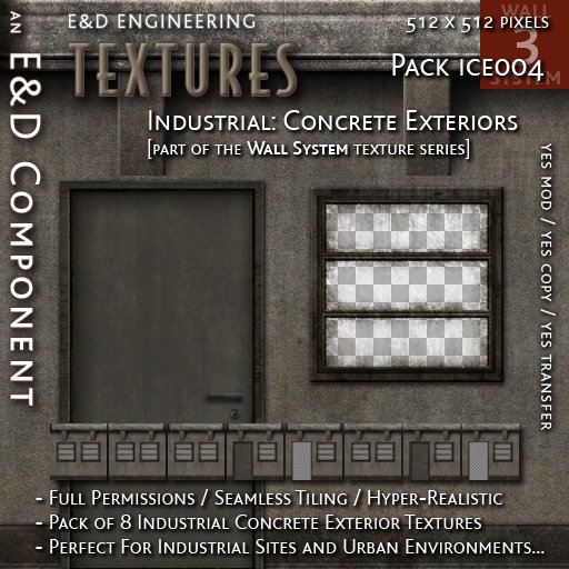 [ICE004.3] 8 Industrial Textures Concrete Exterior Urban Exterior Textures Wall System Textures from E&D ENGINEERING