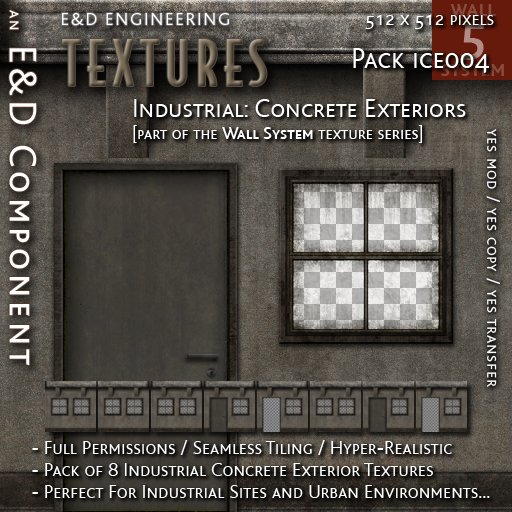 [ICE004.5] 8 Industrial Textures Concrete Exterior Urban Exterior Textures Wall System Textures from E&D ENGINEERING