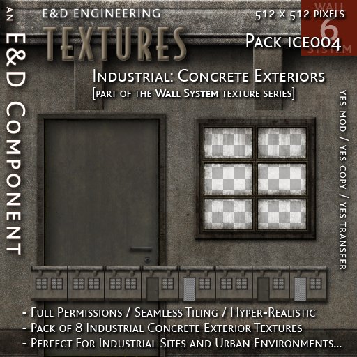 [ICE004.6] 8 Industrial Textures Concrete Exterior Urban Exterior Textures Wall System Textures from E&D ENGINEERING