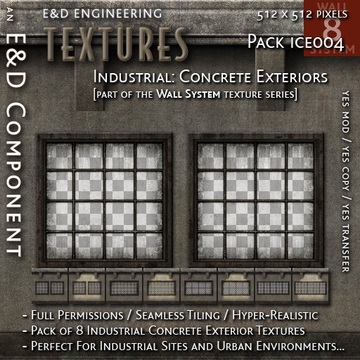 [ICE004.8] 8 Industrial Textures Concrete Exterior Urban Exterior Textures Wall System Textures from E&D ENGINEERING