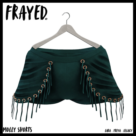 Frayed - Molly Shorts - Teal