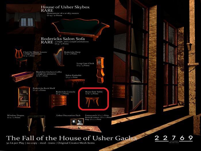 22769 ~ [bauwerk] Roses Side Table