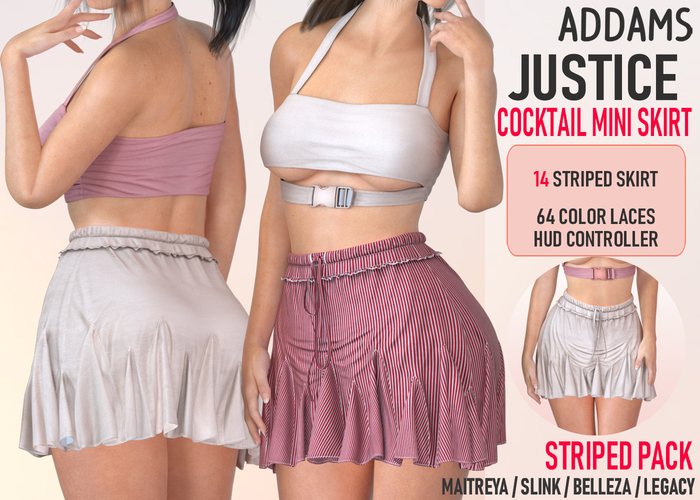 Addams "Justice" Cocktail Mini Skirt #STRIPED PACK