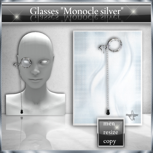 !! NE! Glasses "Monocle silver"