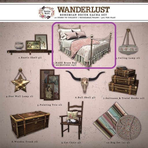 Petite Mort- Wanderlust Brass Bed RARE