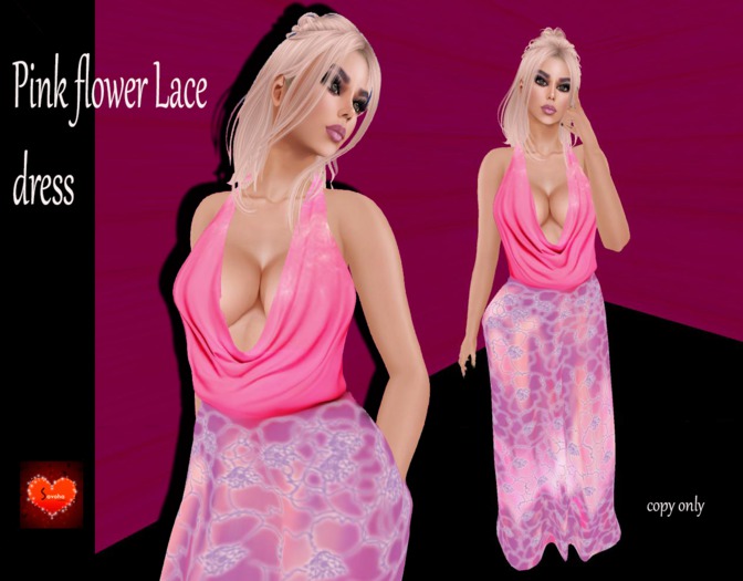 pink flower Lace dress