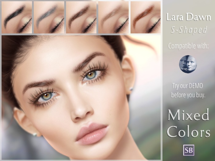 Eyebrows, Genus: LaraDawn.S.Shaped.MixedColors