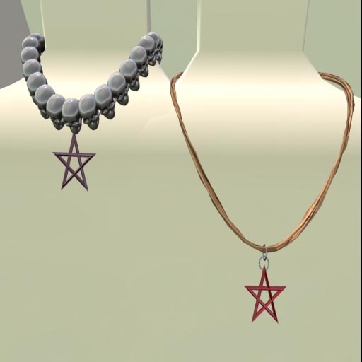 pentagram cord necklace and skull pentagram necklace