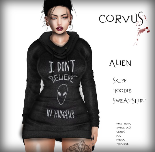 Corvus : Skye Alien Hoodie Sweatshirt