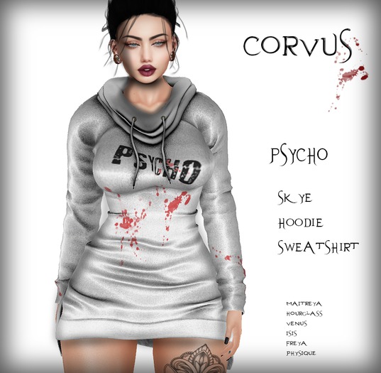 Corvus : Skye Psycho Hoodie Sweatshirt