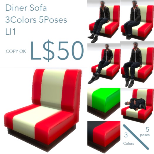 [D-Ros.]DinerSofa(3Colors 5Poses)Pac.