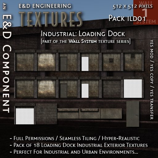 Second Life Marketplace - [ILD01.1] 18 Industrial Loading Dock Textures ...
