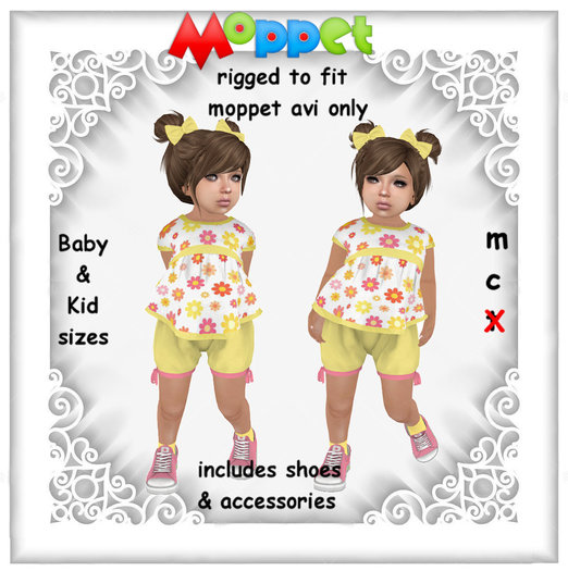 Moppet Fun Floral Bubble Shorts Set