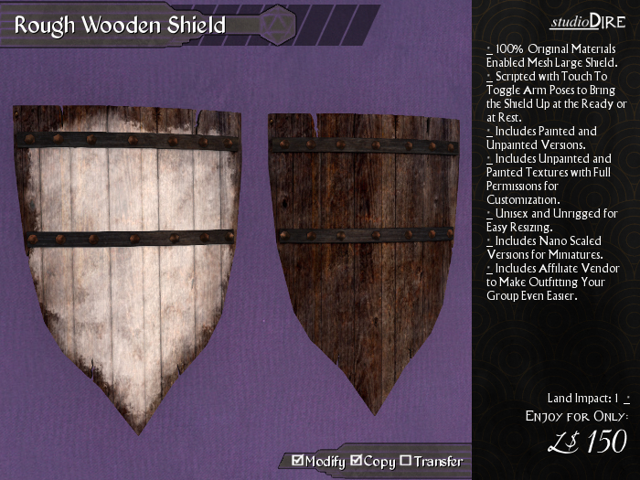 /studioDire/ Rough Wooden Shield