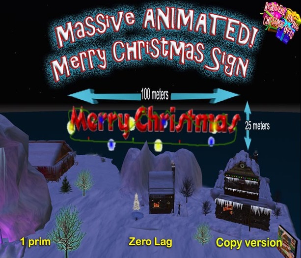 MASSIVE animated Merry Christmas Sign