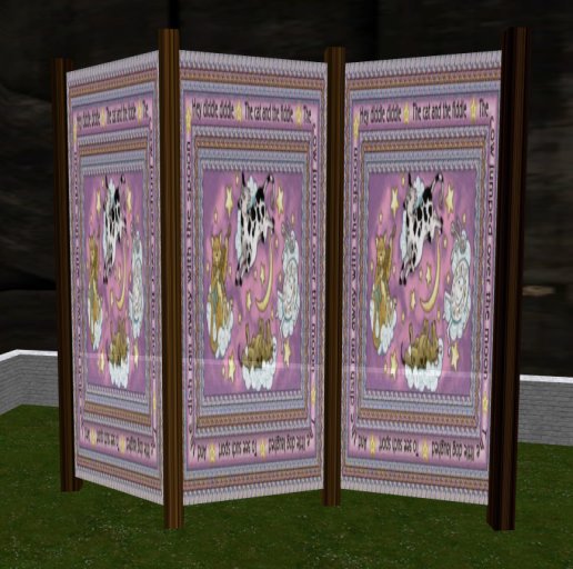 Second Life Marketplace room divider nursery hey diddle diddle purple