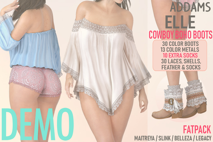 Addams "Elle" Cowboy Boho Boots #DEMO