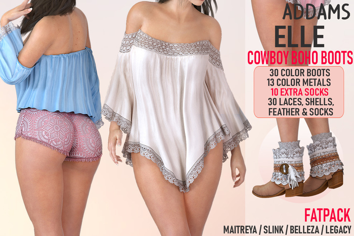 Addams "Elle" Cowboy Boho Boots #FATPACK