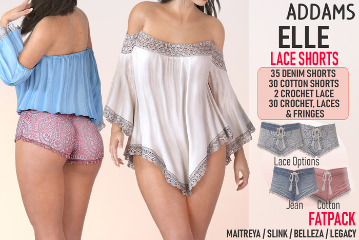Addams "Elle" Lace Shorts #FATPACK