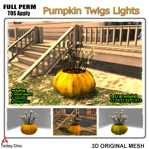 FC- FP Mesh Pumpkin Twigs Lights 