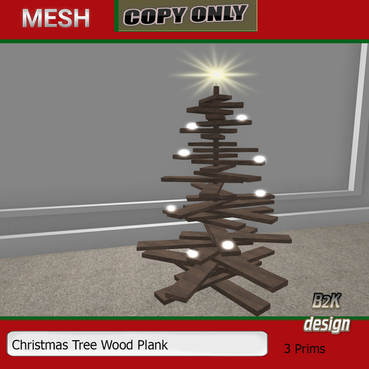 Christmas Tree Wood Plank With Baubles