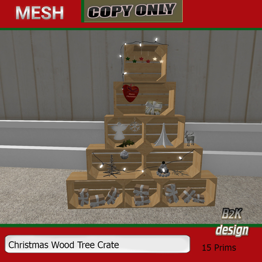 Christmas Wood Tree Crate