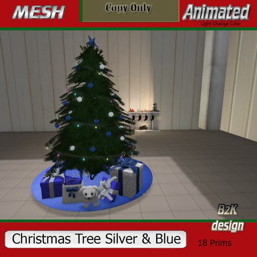 Christmas Tree Silver & Blue