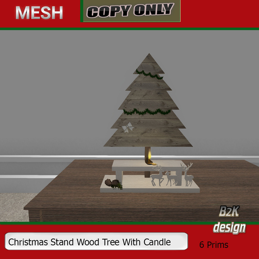 Christmas Stand Wood Tree With Candle
