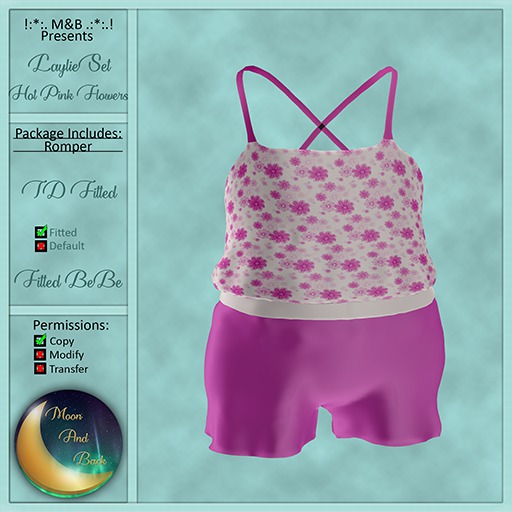 !:*:. M&B .:*:! Laylie Hot Pink Flowers Romper Delivery Hud
