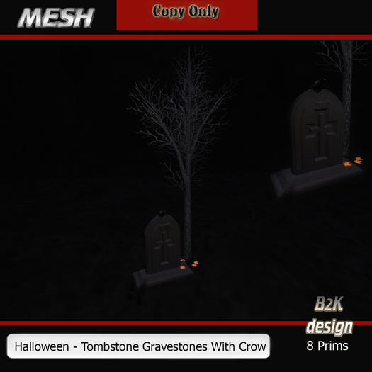 Halloween - Tombstones Gravestone With Crow