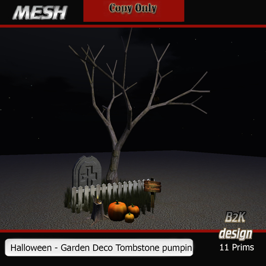 Halloween - Garden Deco Tombstone pumpin