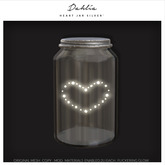 Dahlia - Heart Jar - Flickering Glow Fairy Lights - Silver