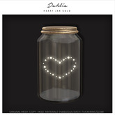 Dahlia - Heart Jar - Flickering Glow Fairy Lights - Gold
