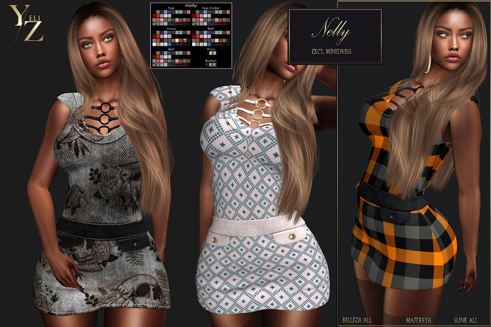 YELIZ MESH "NELLY" DRESS with HUD