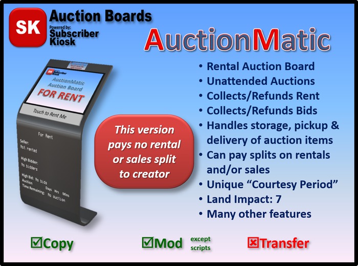 AuctionMatic (AM) Rental Auction Board [no creator split]
