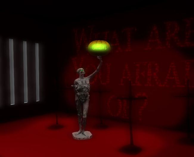 Creepy Halloween Open Neon Sign Statue