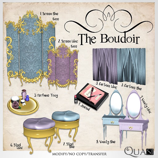 Quasi - Boudoir  Vanity Stool Lilac