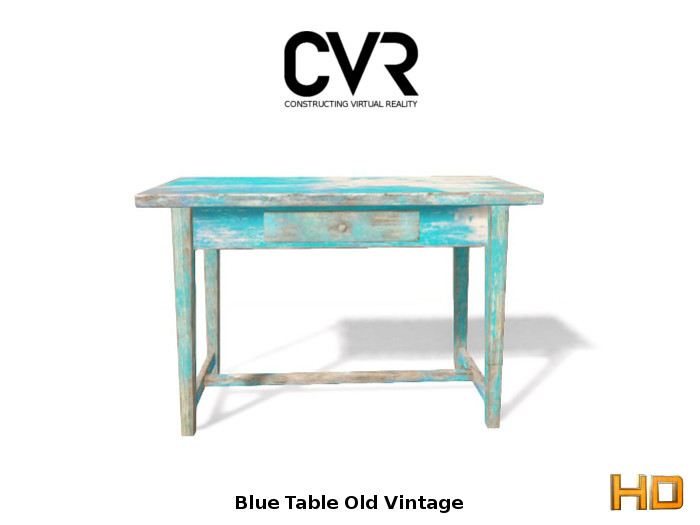 Blue Table Vintage scripted