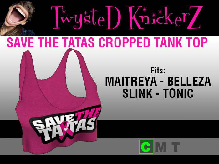 ::TwysteD KnickerZ:: Save The Tatas Cropped Tank Top