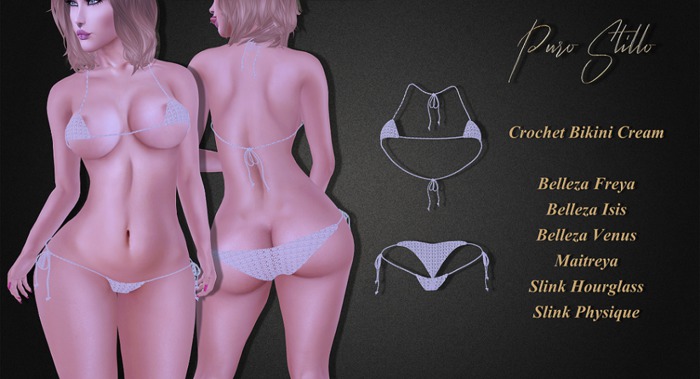 .::PS::.Crochet Bikini - Cream