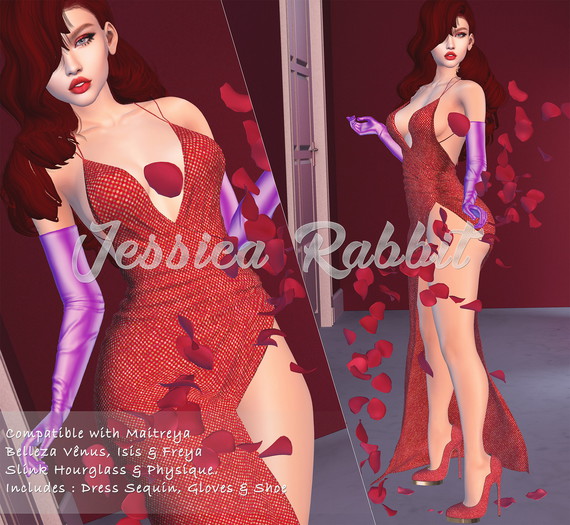 DM:: Jessica Rabbit Maitreya - Belleza - Slink ( Full Costume )