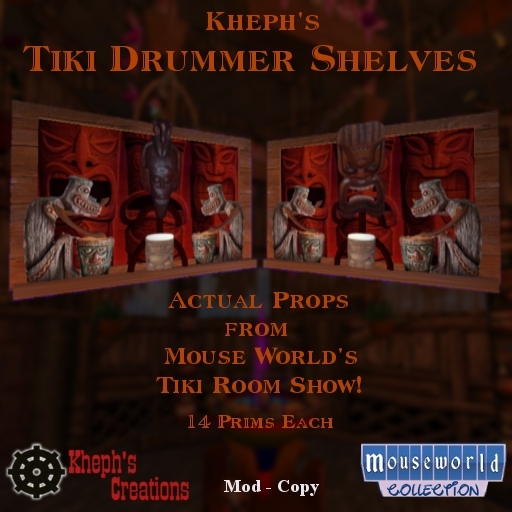 Kheph's Tiki Drummer Shelves (unscripted)