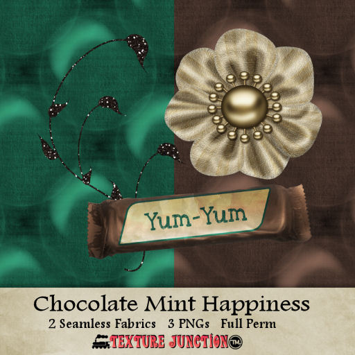 ~TJ~ Chocolate Mint Happiness Texture Set - Vintage