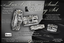 "Eternally" Claddagh Wedding Rings Platinum Black (bento)