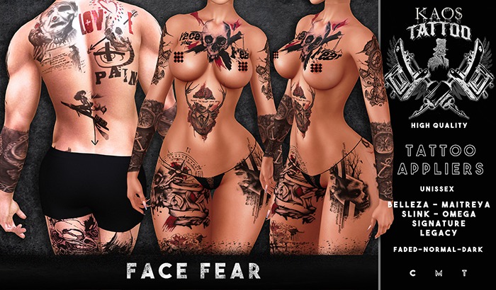 KAOS FACE FEAR TATTOO