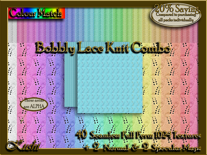 !Kushi! BobblyLaceKnitCOMBO Textures -WearToUnpack