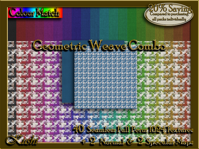 !Kushi! GeometricWeaveCOMBO Textures -WearToUnpack