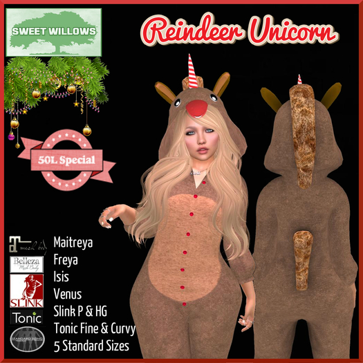 (SW) Reindeer Unicorn Onesie (add)
