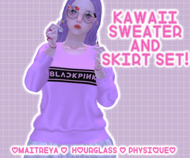 Leviosa - Blackpink Sweater + Skirt Kpop - Kawaii