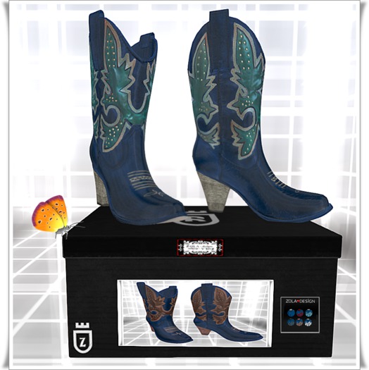 Ladies Cowboy Boots with blue Color HUD
